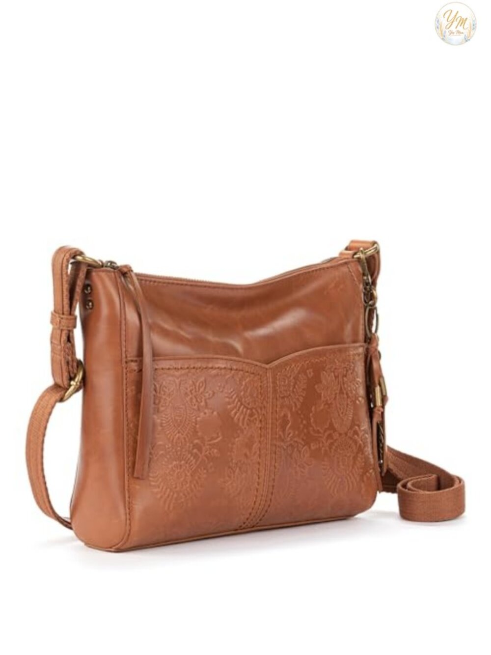 Leather Crossbody Purse Handbag with Zipper Adjustable Strap Travel Bag